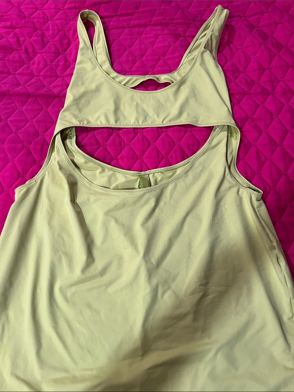 SKIMS Recycled Swim Cut Out Tank Dress in Color Citrus